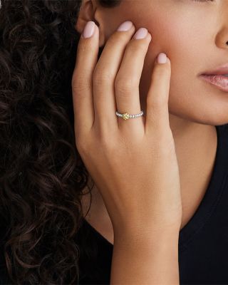 18K Yellow Gold & Sterling Silver Caviar Icon Beaded Stack Ring