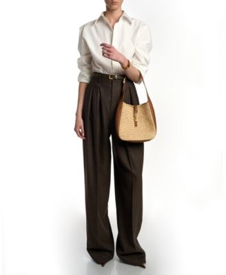 Le 5 &Agrave; 7 Supple Small Shoulder Bag in Raffia