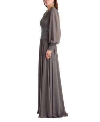  Mariela Embellished Blouson-Sleeve Gown
