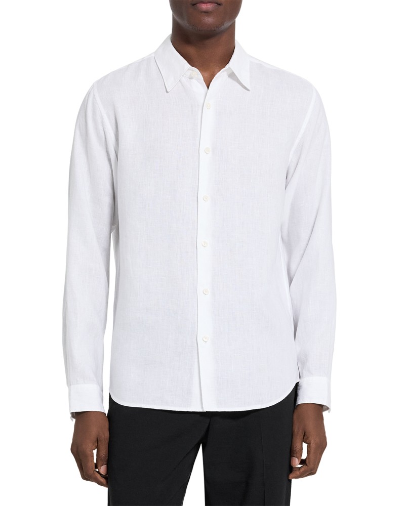 Theory Irving Shirt in Relaxed Linen in White