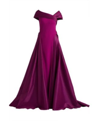  Blanka Draped Contrast Taffeta Ball Gown