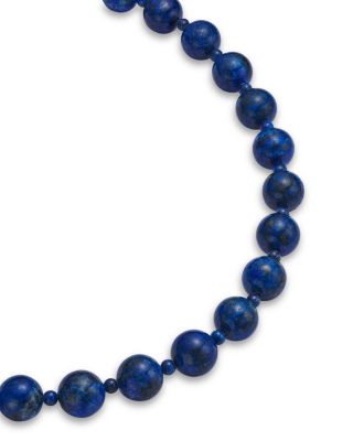 Lapis Lazuli Beaded Necklace in 14K Yellow Gold, 18"