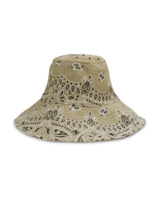 Capeline Paisley Cotton Button Hat