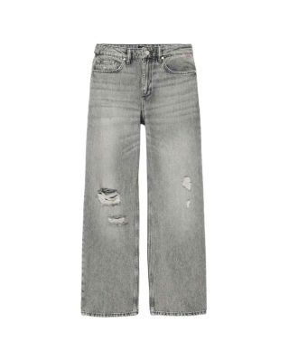 Brooklyn High Rise Straight Leg Jeans in Destroy Grey