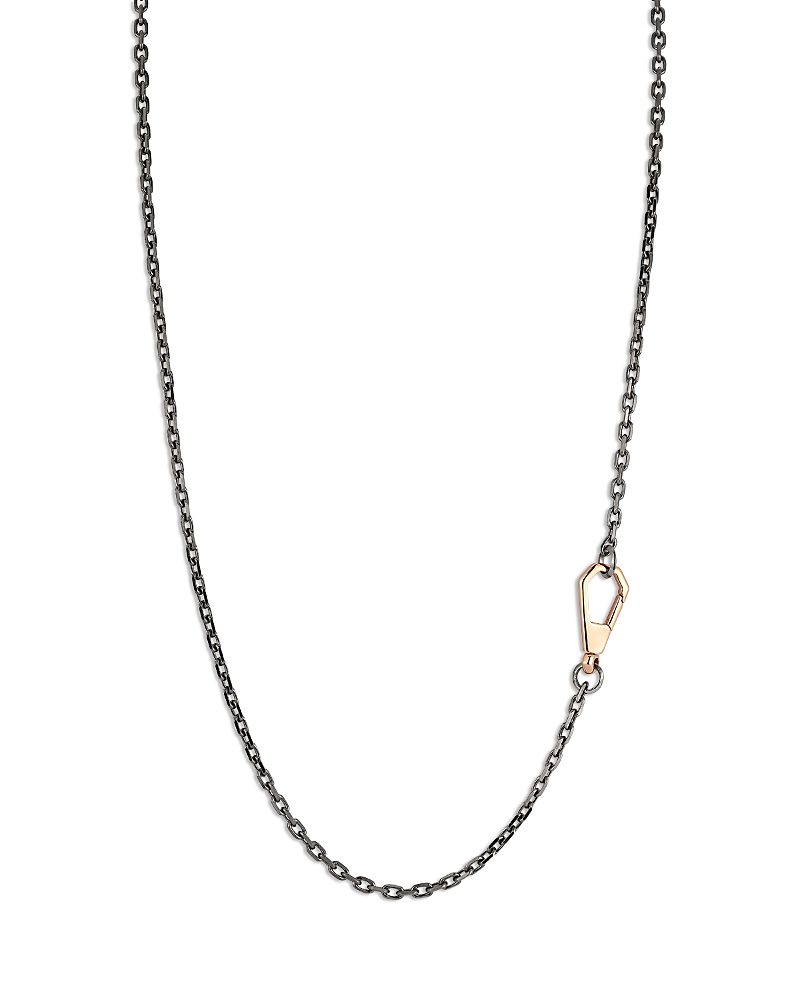 Walters Faith Sterling Silver & 18K Rose Gold Carrington Black Rhodium Chain Link Necklace, 24