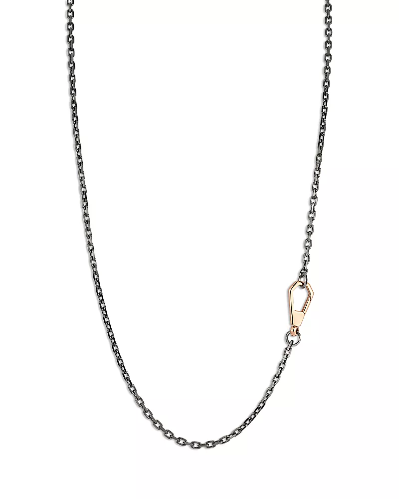 Walters Faith Sterling Silver & 18K Rose Gold Carrington Black Rhodium Chain Link Necklace, 24