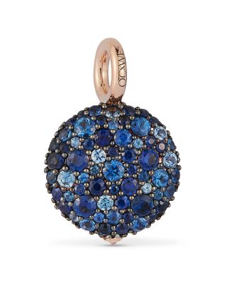 18K Yellow Gold Blue Sapphire OC X WF Medium Pebble Charm