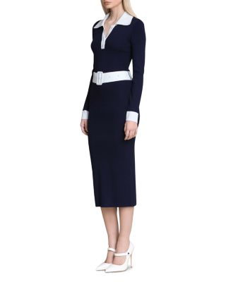 Long Sleeve Polo Collar Dress