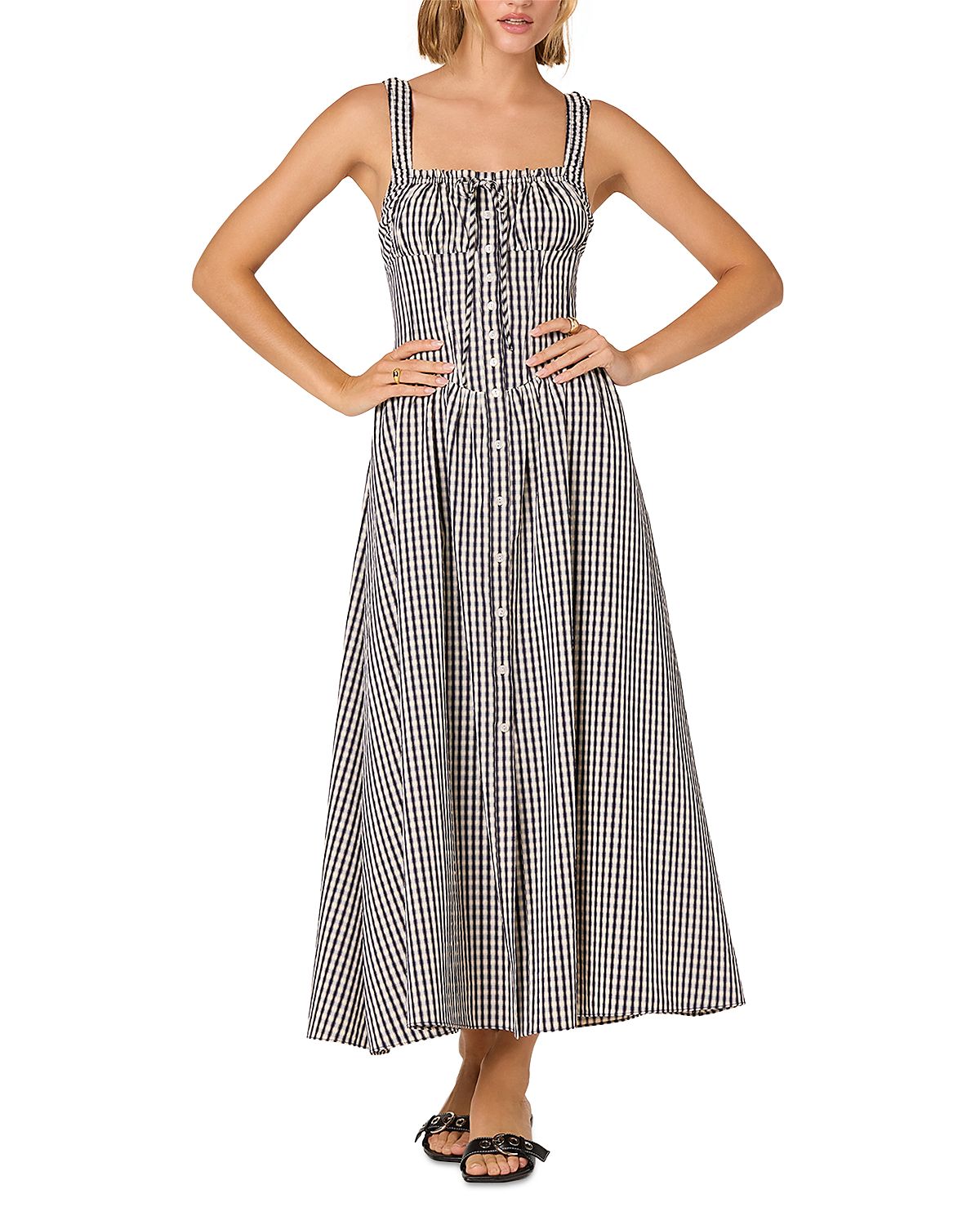 Astr the Label Temperance Button Front Dress