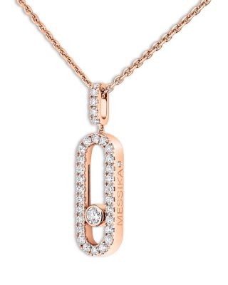 Diamond Move Uno Large Model Pav&eacute; Necklace in 18K Gold, 17.7", 0.35 tcw