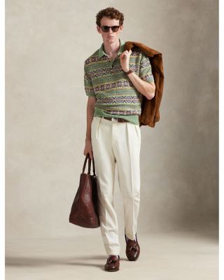 Fair Isle Polo-Collar Sweater