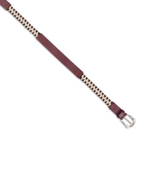 Women's Bordeaux Leather & Metal Loop Belt