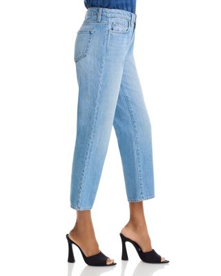 Thalina Mid Rise Slouch Stovepipe Jeans in Bellflower