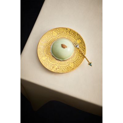 Fortuny Orsini Yellow Dessert Plate, Set of 4