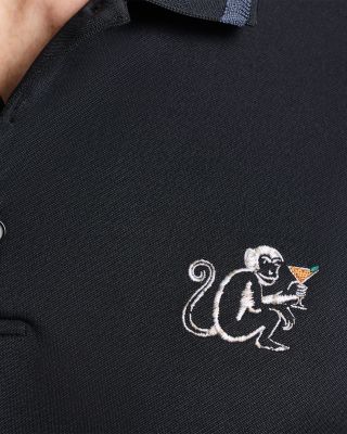 Monkey Business Short Sleeve Knit Polo Shirt