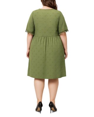 Tied Neck Tassel Short Sleeve Mini Dress