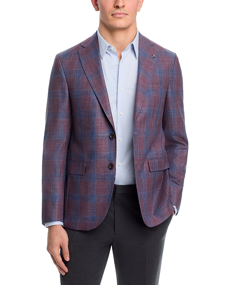 Jack Victor Midland Wool, Silk & Linen Plaid Regular Fit Sport Coat