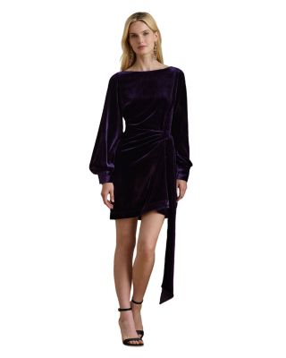 Tie-Front Velvet Cocktail Dress