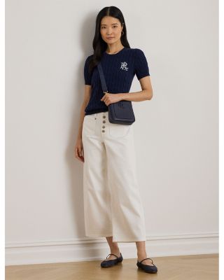 Cable Knit Short Sleeve Sweater