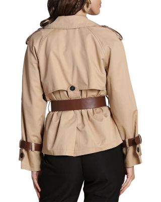 Short Trench Jacket with Leather Belt