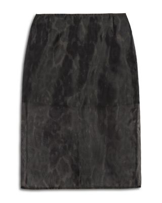 Tyra Organza Leopard Midi Skirt