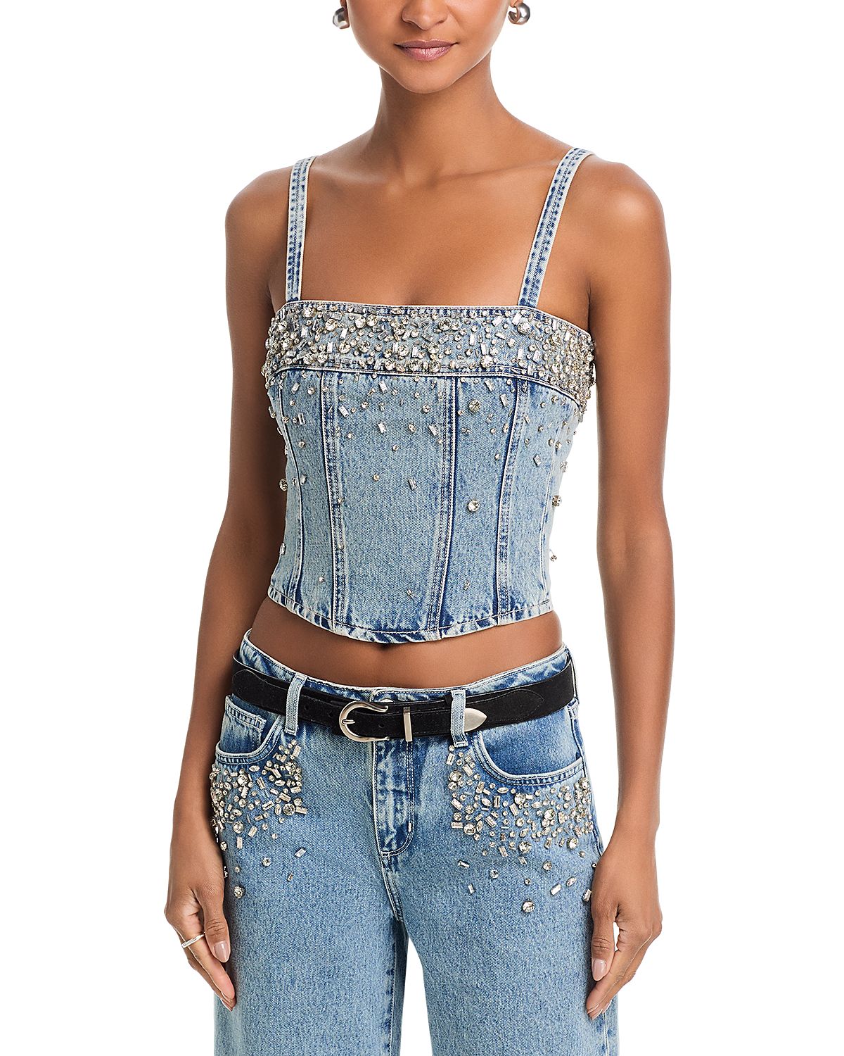L'Agence Arlin Embellished Seamed Tank