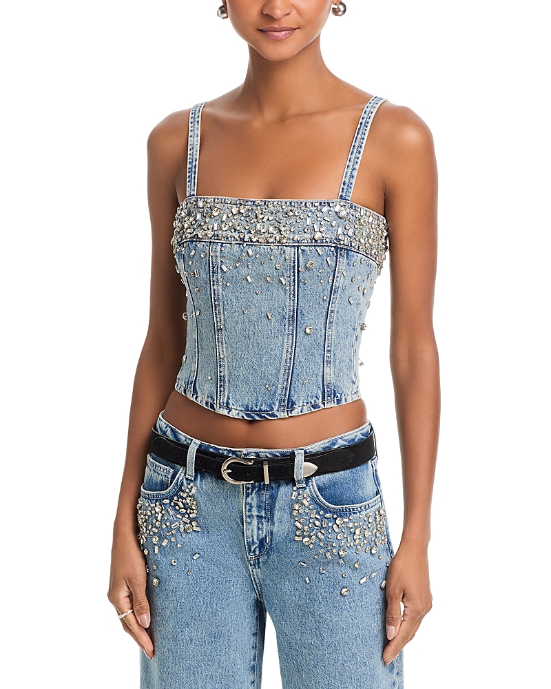 L'Agence Arlin Embellished Seamed Tank