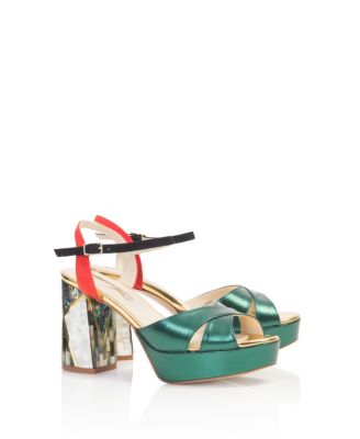  Women's Kami Ankle Strap Pearl Heel Sandal