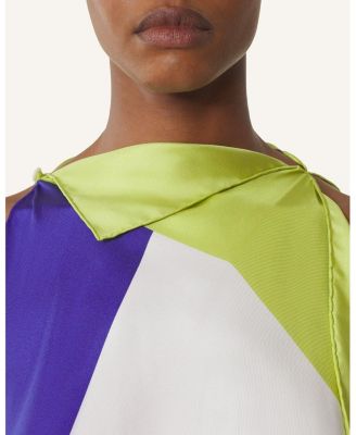  Silk Graphic Print Silk Top