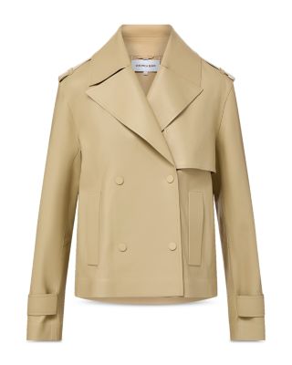 Heathcliff Cropped Leather Trench Coat