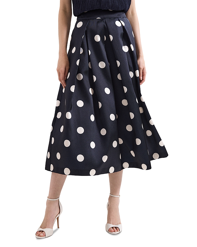 Phase Eight Celeste Navy Spot Print Skirt
