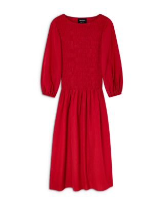 Smocked Bodice Midi Dress