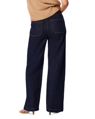 Stretch Full Length Wide Leg Jeans in Denim