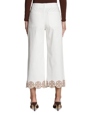 Embroidered Hem Pants