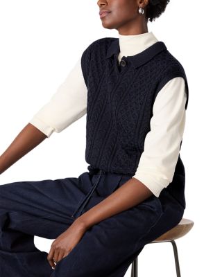 Wool Blend Cable Detail Knit Tank