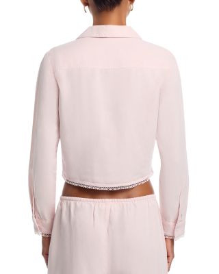 Crop Long Sleeve Shirt & Wide Leg Drawstring Pants