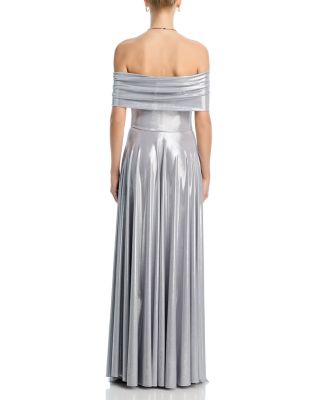 Cowlneck Flared Gown
