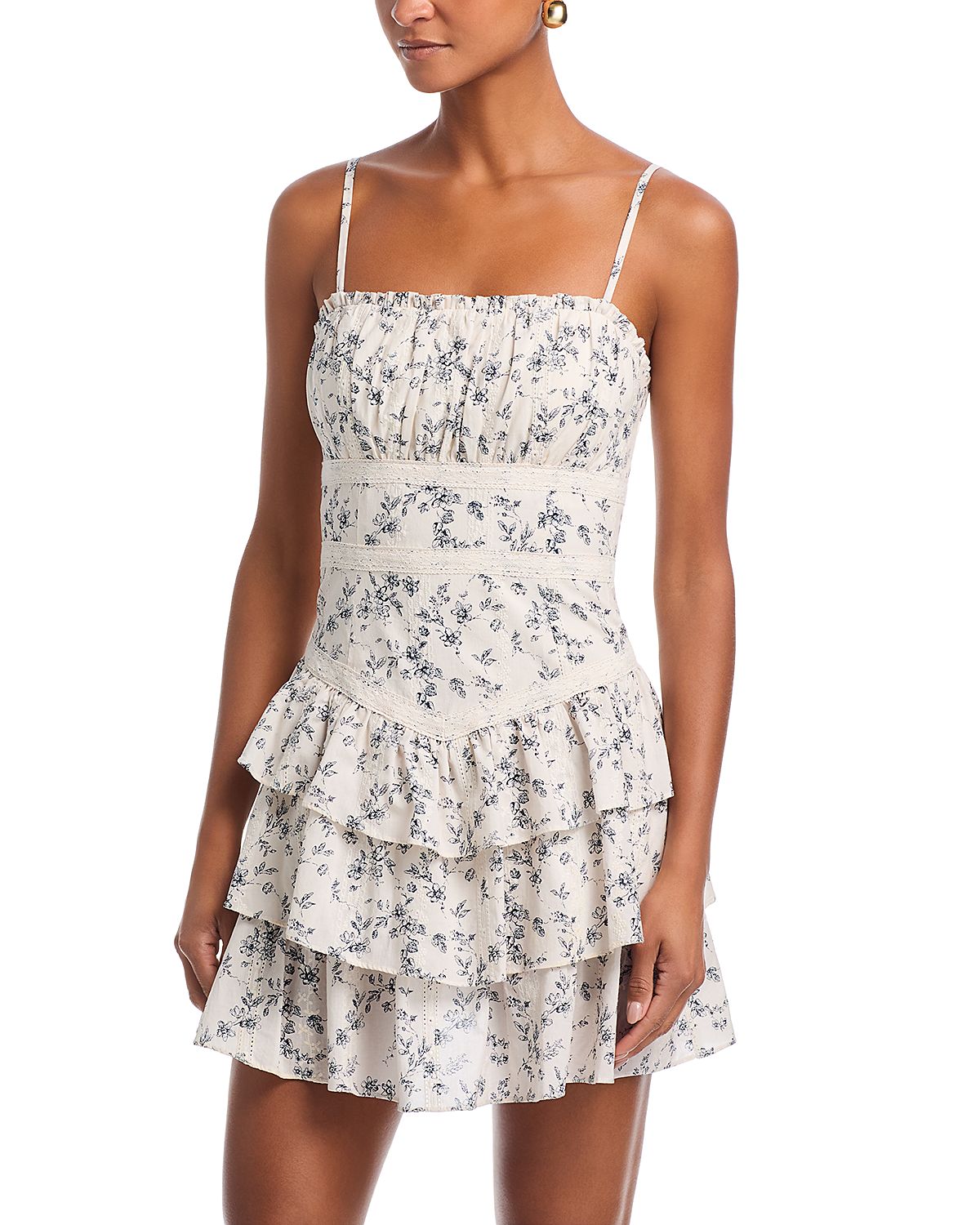 Aqua Ditsy Floral Mini Dress