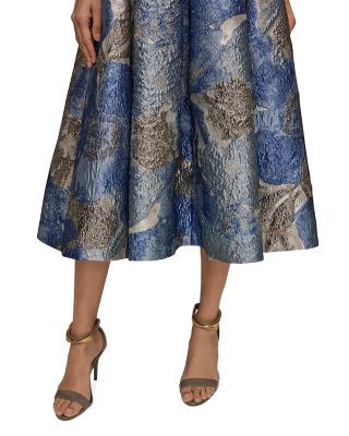 Strapless Jacquard Midi Dress