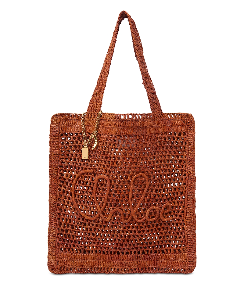 Chloe Summer Banana Raffia Tote · OS