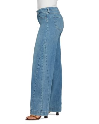 Teresa High Rise Wide Leg Side Godet Jeans in Dawn Rock