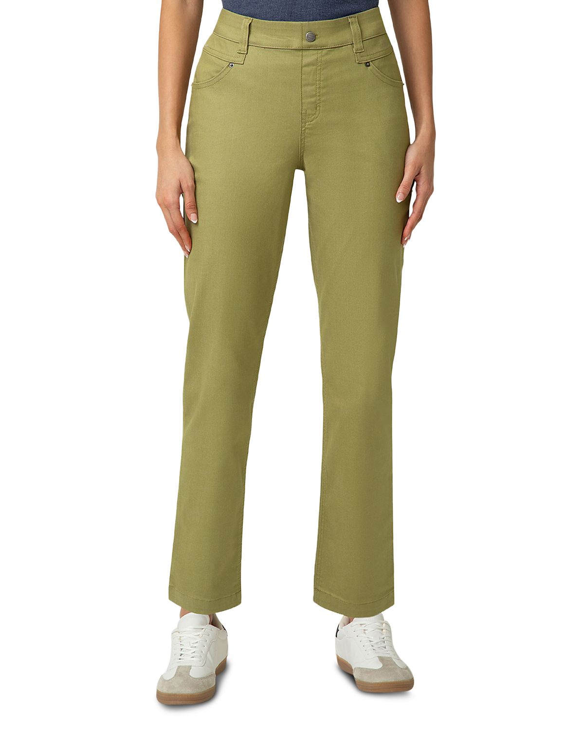 Hue Crosshatch Mid Rise Straight Jeans