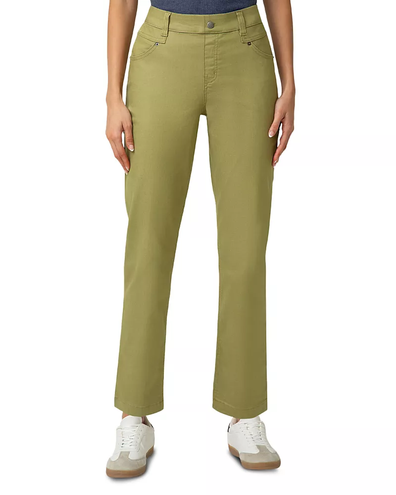 Hue Crosshatch Mid Rise Straight Jeans in Indigo