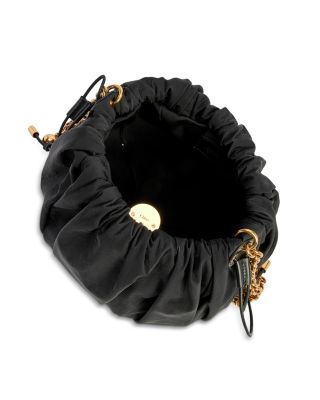 Pliss&eacute; Chain Shoulder Bag in Nylon