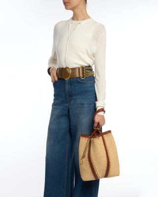 Medium Spin Raffia Tote Bag