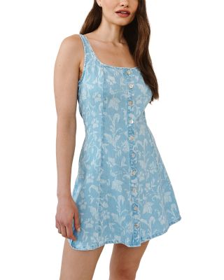 Sleeveless Button Front Fitted Dress