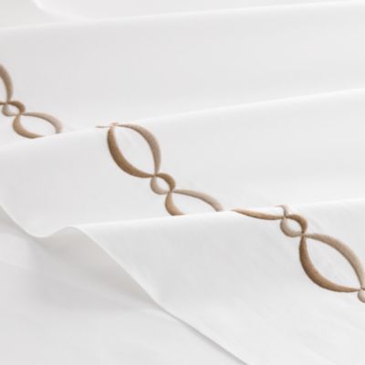 Brando Embroidered Percale Sheet Set, California King - Exclusive