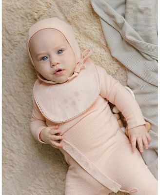 Unisex Embroidered Collar Collection Bodysuit, Overalls and Bonnet Set - Baby