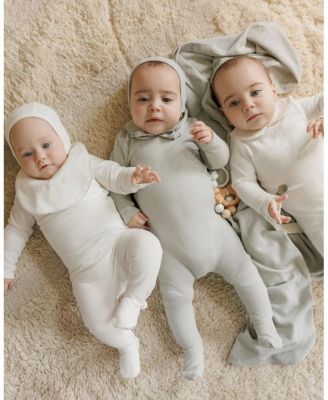 Unisex Embroidered Collar Collection Bodysuit, Overalls and Bonnet Set - Baby