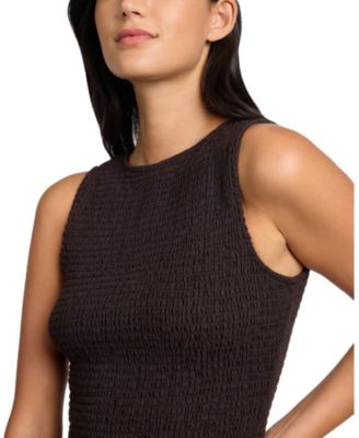 Air Linen Smocked Boatneck Dress